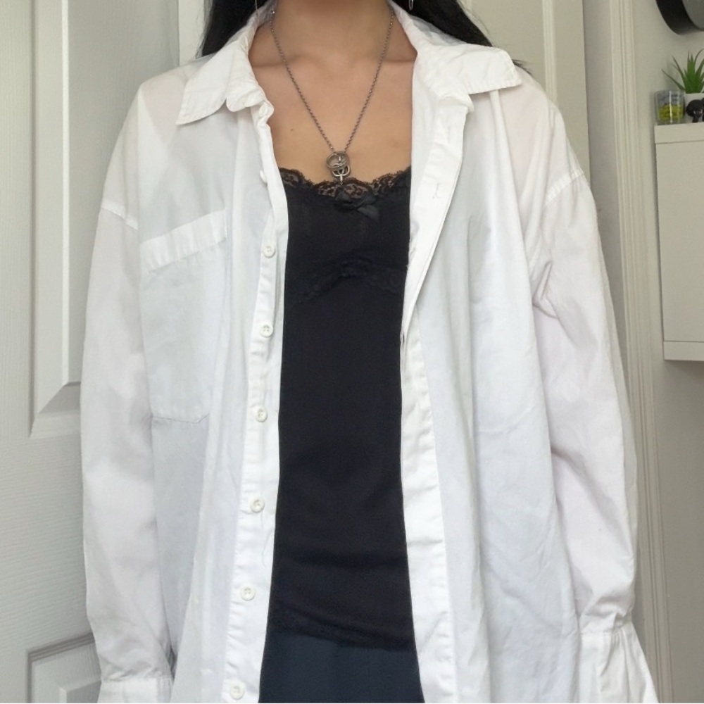 White Button-Down Flannel